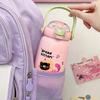 Large Capacity Vacuum Cup Double Drinking Straw Coffee Cup Cute Student Water Cup  for Children