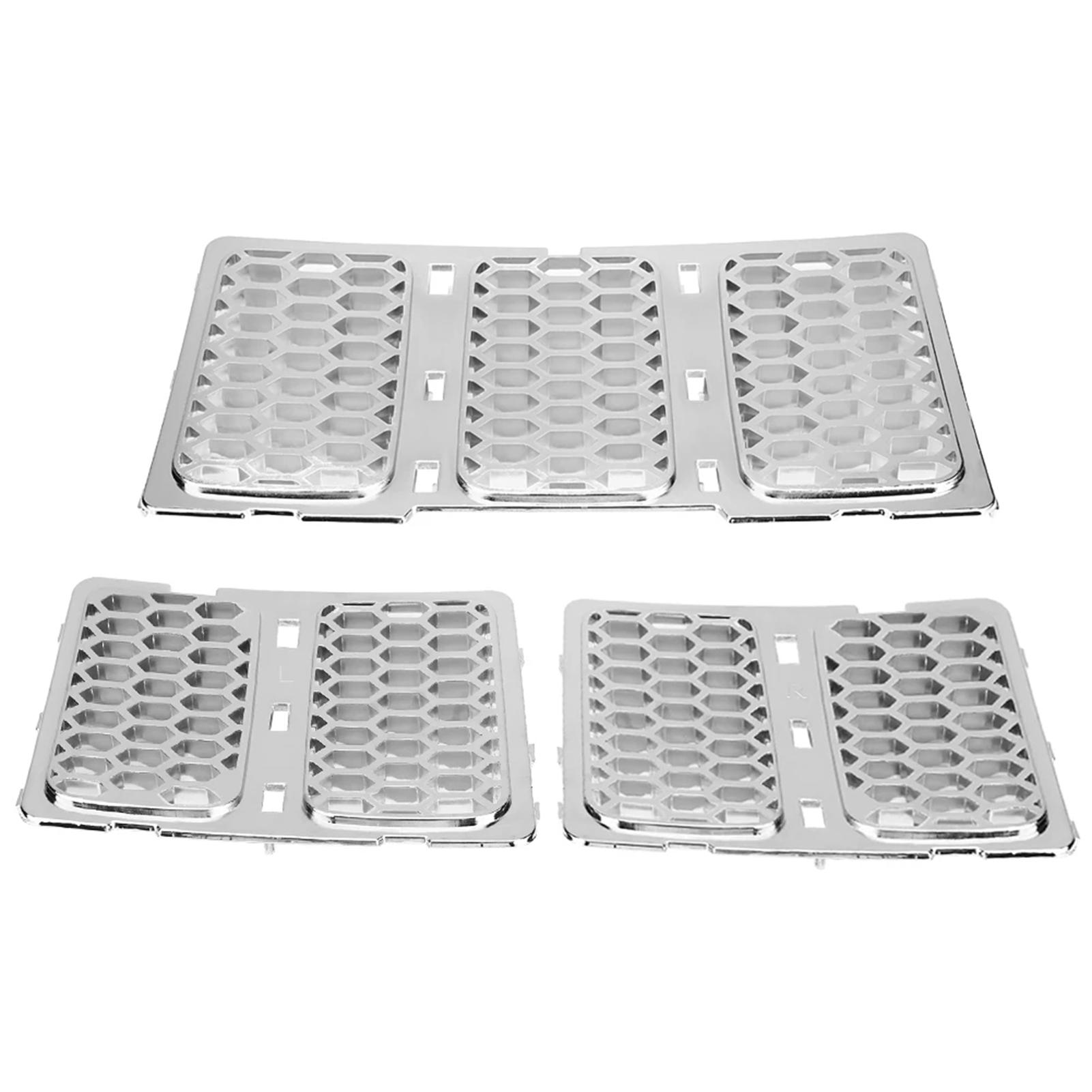 

3 шт./компл. автомобильная передняя решетка капота сменная решетка переднего бампера в форме улья АБС-пластиковая передняя решетка капота для внедорожника серебряный