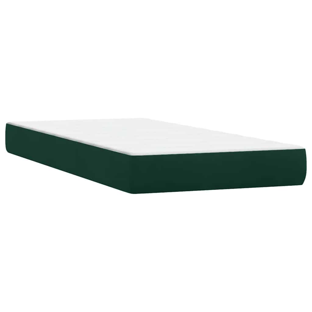 Box Spring Bed with Mattress Dark Green 80 x 220 cm Velvet