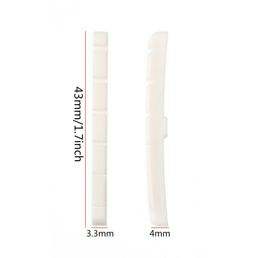 6-String Electric Guitar Ox Bone Grooved Nut, 43x3.3x4mm, for Fender Strat and Tele