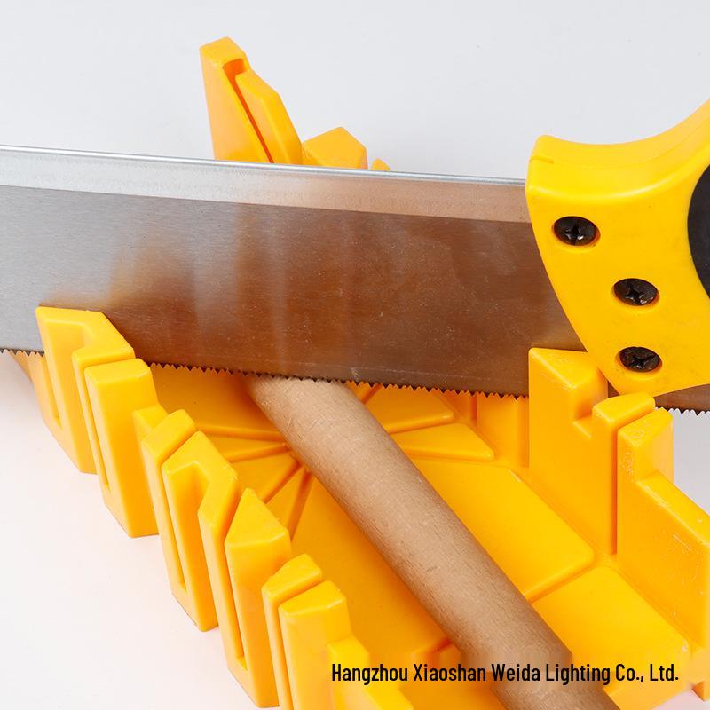 Multi-Angle 45°/90° Woodworking Miter Box with Clamp and Back Saw