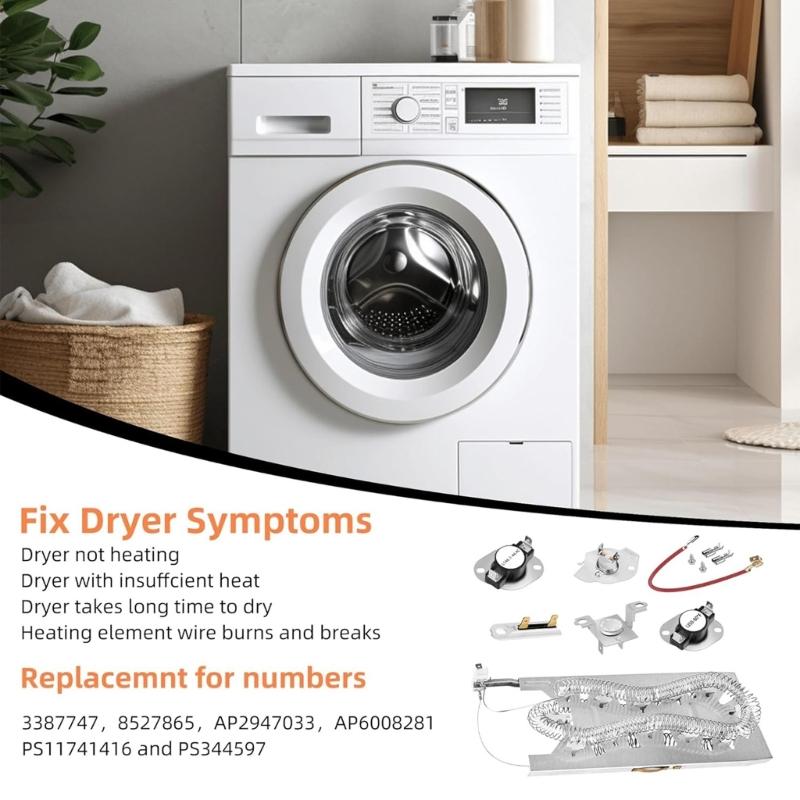 WP3387747 Dryer Heating Repair Set Appliance Repair Component Appliance Part for Dryer Longevity And Clothes Protection
