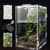 A5YD Acrylic Transparents Feeding Box Reptiles Breeding Box Climbing Pet Terrariums for Turtles Lizards Reptiles Accessories