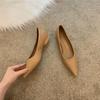 Ladies Summer Footwear with Heel Shoes for Women 2024 Office Low Elegant Pointed Toe Moccasins Chic Wholesale Shoe Genuine Mark