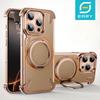 Eary for iPhone 17 16 15 Pro Max Phone Case for Magsafe Kickstand 360°Rotatable Stand Leather Shells Frameless Shockproof Cover
