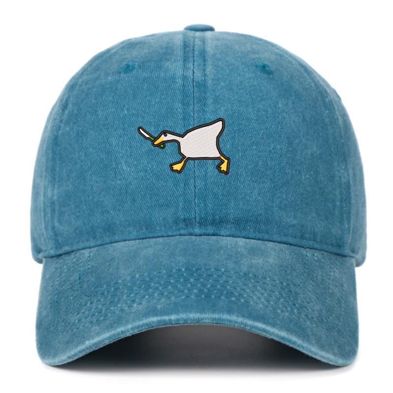 Embroidered Baseball Cap With Goose Pattern For Uninsex Casual And Fashionable City Style Duckbill Cap