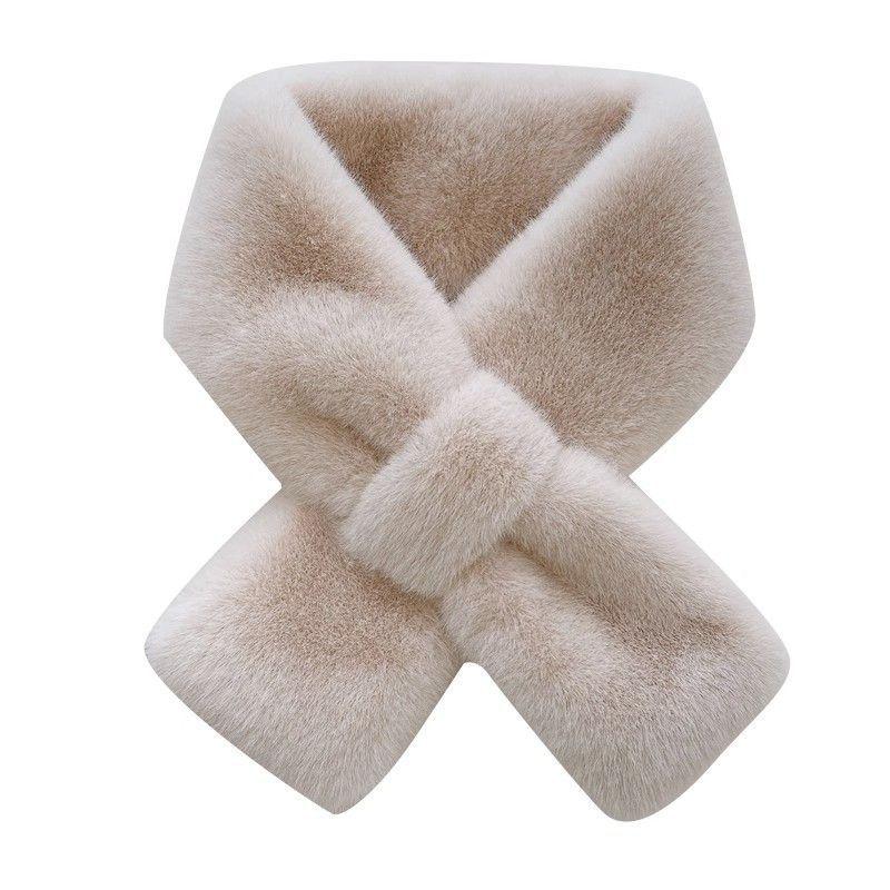Korean Style Plush Scarf for Women - High-End Autumn Winter Neck Warmer & Gaiter
