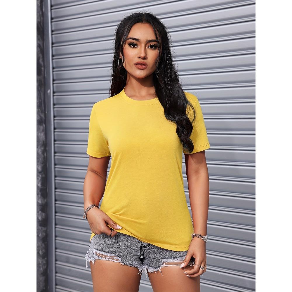 Womens Tops Short Sleeve Crewneck T-Shirts Loose Casual Blouses Summer Tees