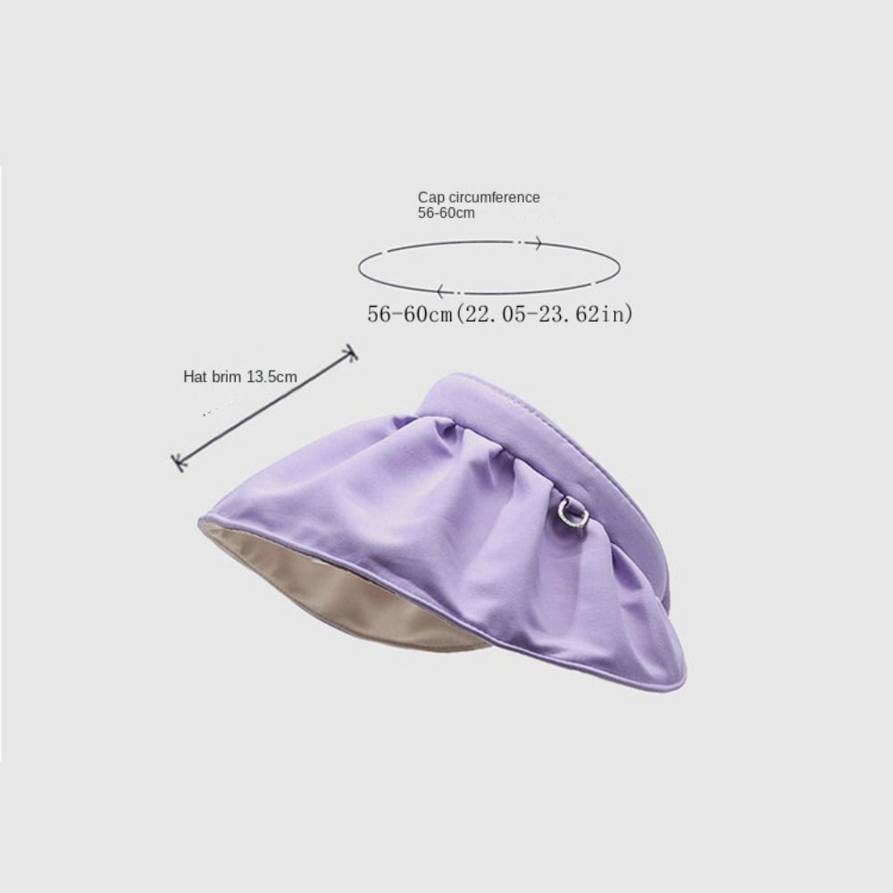 Topless Sun Protection Cap Sweet Foldable Visor Cap Fashion Female Shell Hat  Travel