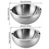 304 Stainless Steel Insulated Salad & Dipping Bowl  Multifunctional Cooking Basin Noodle Bowl Round Silver Bowl Kitchen Gadget