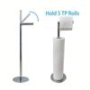 Non-slip Freestanding Toilet Paper Holder Single Pole Floor Standing Paper Dispenser  Bedroom