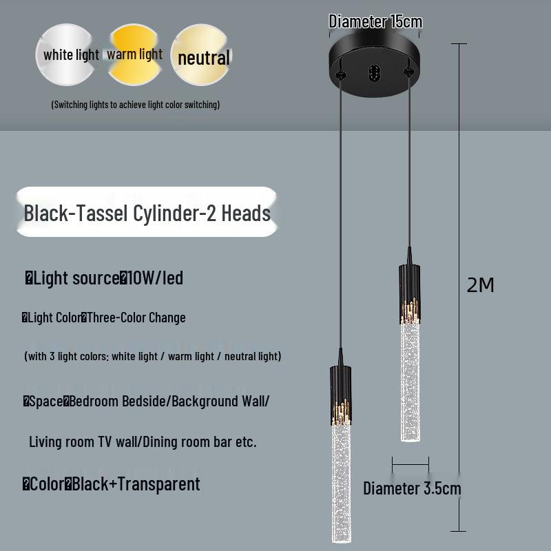 Luxury Crystal Pendant Light: Elegant Bedside or Background Illumination