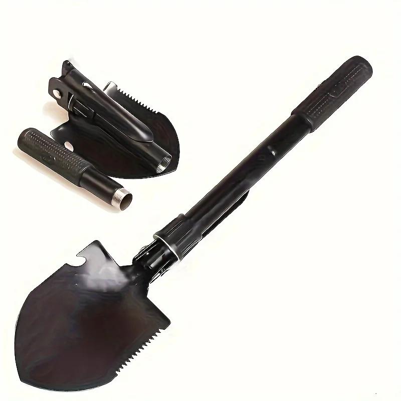 Damaly,4-in-1 Multifunctional Folding Shovel For Outdoor Survival And Camping, Durable Stainless Steel Shovel With Saw