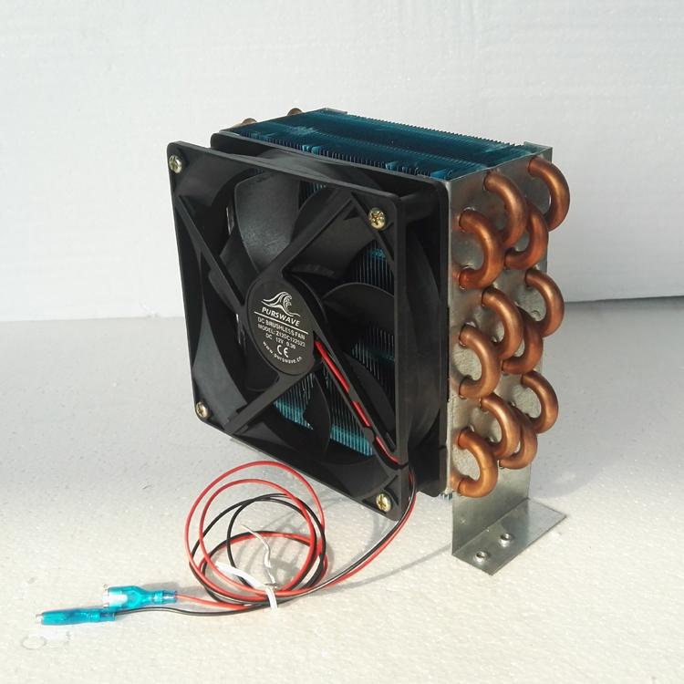 PURSWAVE CP4x6x120 Mini Fin Space Copper Tube Condenser Heat Exchanger with 12V24V220V Fan 120*120*50mm 600W Nominal Capacity