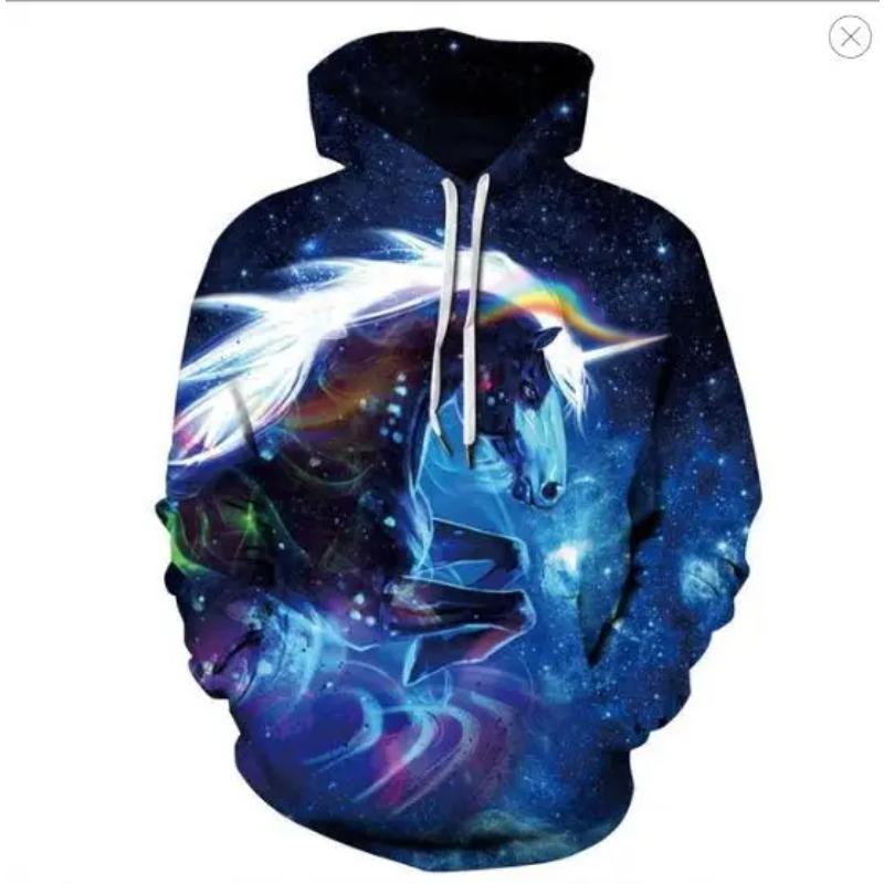 Unisex Hoodies & Sweatshirts 3D Beautiful Starry Sky Pattern Fashionable Adult Long Sleeve Hoodie