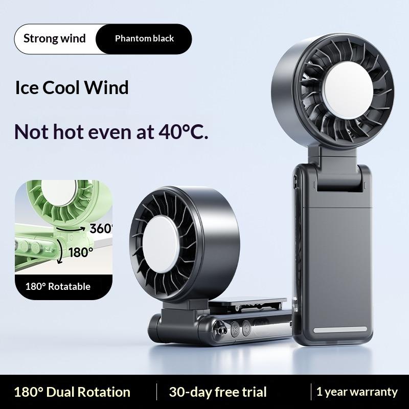 Multipurpose Handheld Fan, High Wind Speed Ice Compress Can Be Hung Waist Clip Umbrella Desktop Small Fan High-speed ice pack чёрный