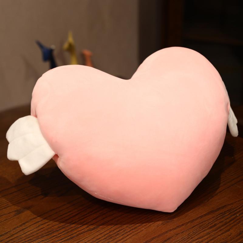 Heart Shaped Plush Hand Warmer Pillow With Wings For Romantic Gifts And Valentines Day