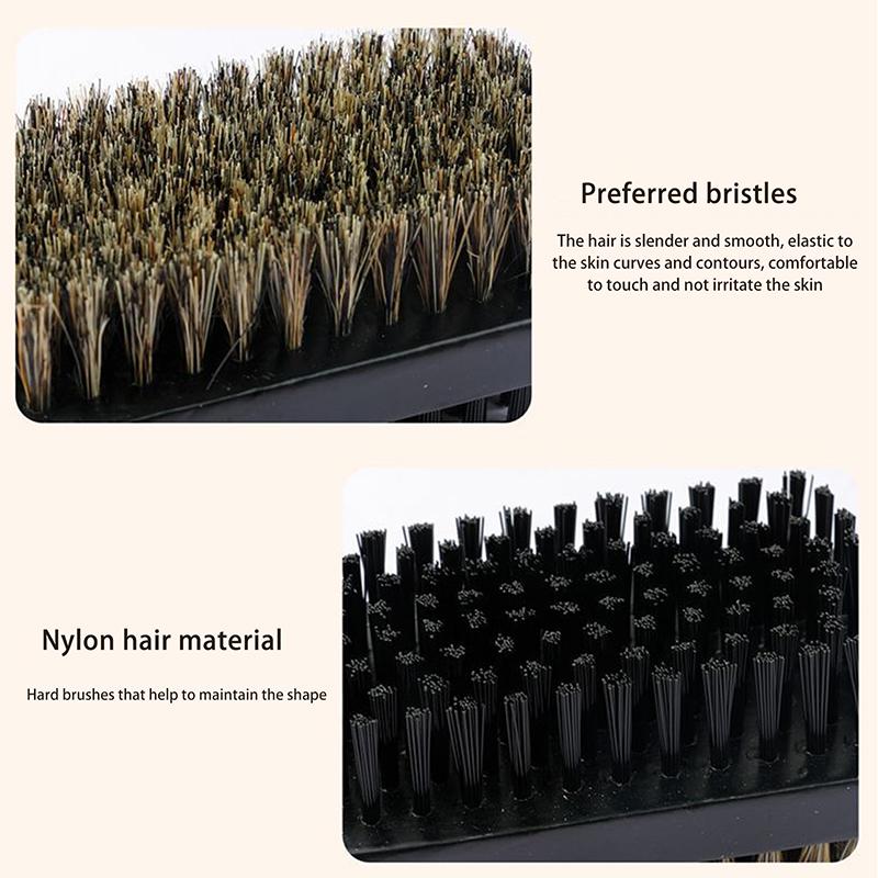 1Pcs Professional Soft Boar Bristle Dual Side Wood Beard Brush Men Mustache Comb Hairdresser Brush