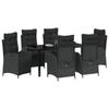 VidaXL Ensemble de salle à manger de jardin 7 pièces Noir Poly Rattan 3380537