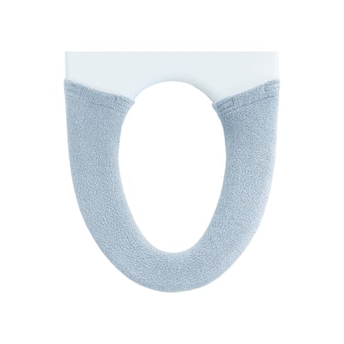 OKA Cocoon Toilet Seat Cover, Washable and Heated, Blue (Washable, Heated, Knit, Warm, Soft Cushion)