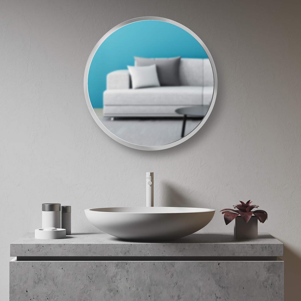 Toilet Entrance Wall Hanging Mirror Round 40 x 40cm Wall Sticker Design Crystal Round [Rental Mirror]