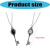 Retro Key Pendant Necklace Moonstone Obsidian Statement Jewellery Vintage Black Stone Necklace Party Accessories