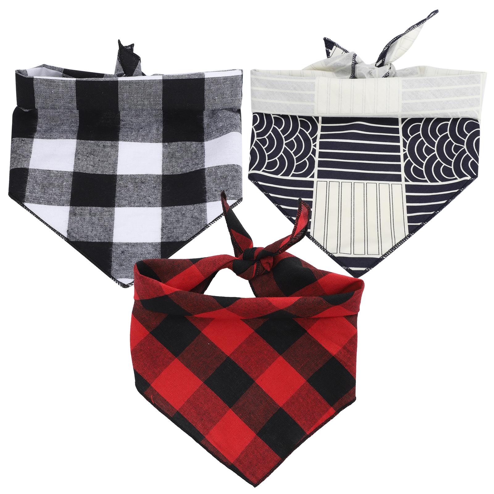 

3pcs Pet Dog Bandana Washable Puppy Cat Neck Scarf Collar Triangle Neckerchief SuppliesL L