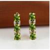 French Style Light Luxury Gold Three Oval Diamond Earrings Buckle Stylish and Fashionable Earring Accessory