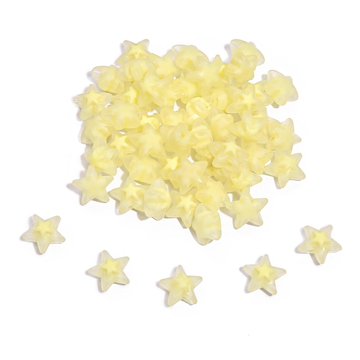 

20шт прозрачные акриловые бусины в форме цветка/сердца/звезды для изготовления ювелирных изделий 16mm жёлтый