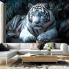 Realistische Blauäugige Weiße Tiger Wandteppich Tier Dschungel Hintergrund Wanddekoration Wohnzimmer Sofa Schlafzimmer Akzentwand