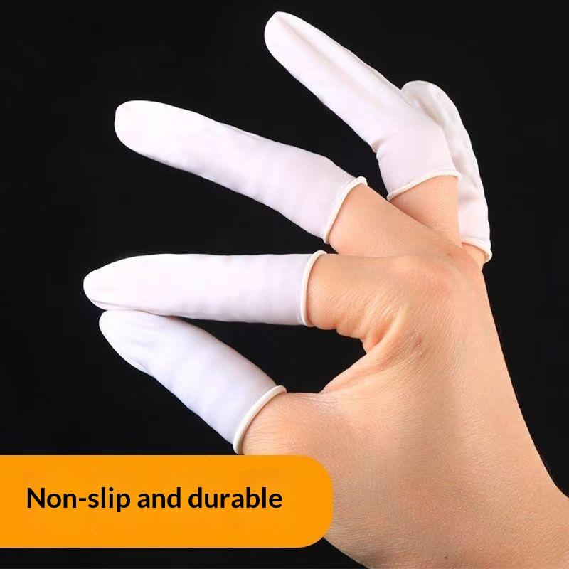 Dediles Desechables de Látex Antiestáticos Antideslizantes 10-300 Piezas Cubiertas Protectoras Blancas para Reparación Electrónica Fabricación de Joyería