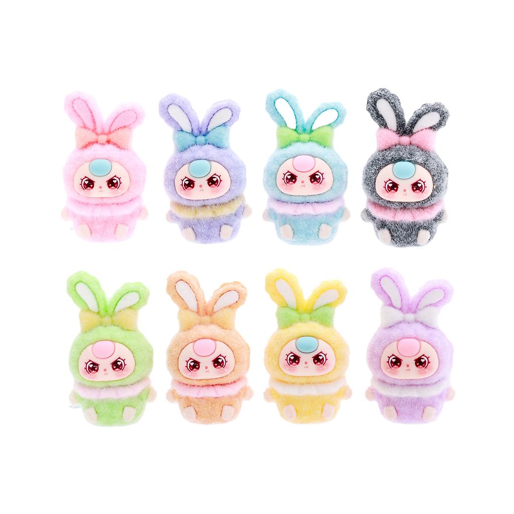 8pcs/Set Baby Three Figure Toy Mini Rabbit Figurine Desktop Decoration Model Ornaments Toys Boys Girls Christmas Gifts