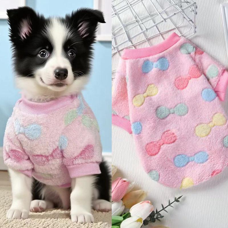 Flannel Dogs Clothes Winter Warm Sweater Pet Clothing Pink Candy Cute Dog Coats Sweatshirt Pets Puppy Pullover Vest