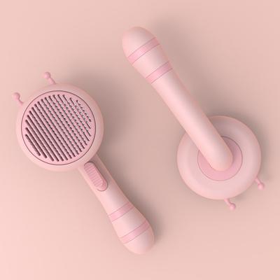 Pet Needle Comb Self Cleaning Removes Floating Hair One Key Button Little Bee Shape Cat Grooming