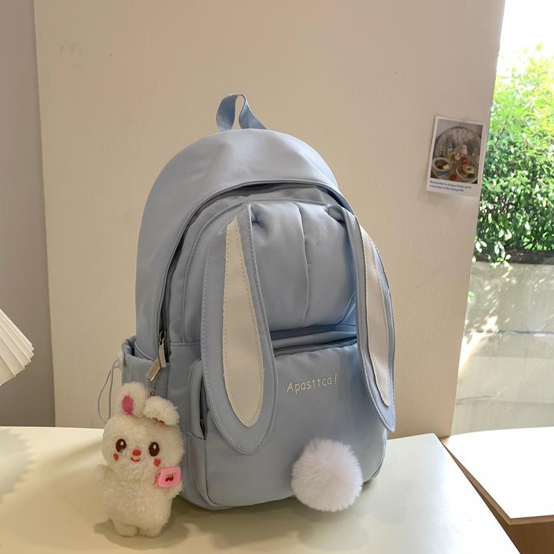School bag female Harajuku high school student cute rabbit ears backpack campus versatile girl backpack