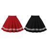 Women's Fashion Color Splicing A-line Pleated Skirts Summer Sweet Navy Style High Waist School Dresses
