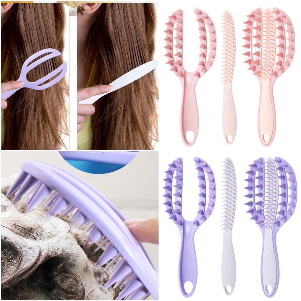 Plastic Massage Comb 2 in  1 Openwork Comb High Quality Hair Straightening Comb  Wash Hair