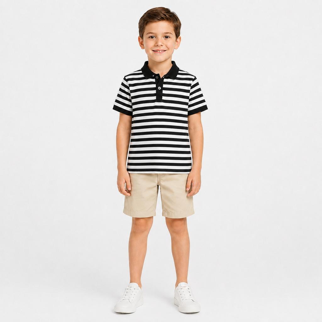Kids Striped Short Sleeve T-Shirt - Stylish Casual Top for Boys and Girls