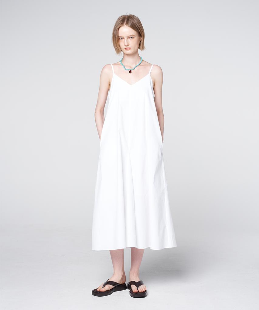 320SHOWROOM Cotton V-Neck Pocket Slip Dress White