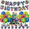 Mario Birthday Party Supplies Galaxy Movie Theme Banner, Party Flags and Balloons Set for Kids Game Fan
