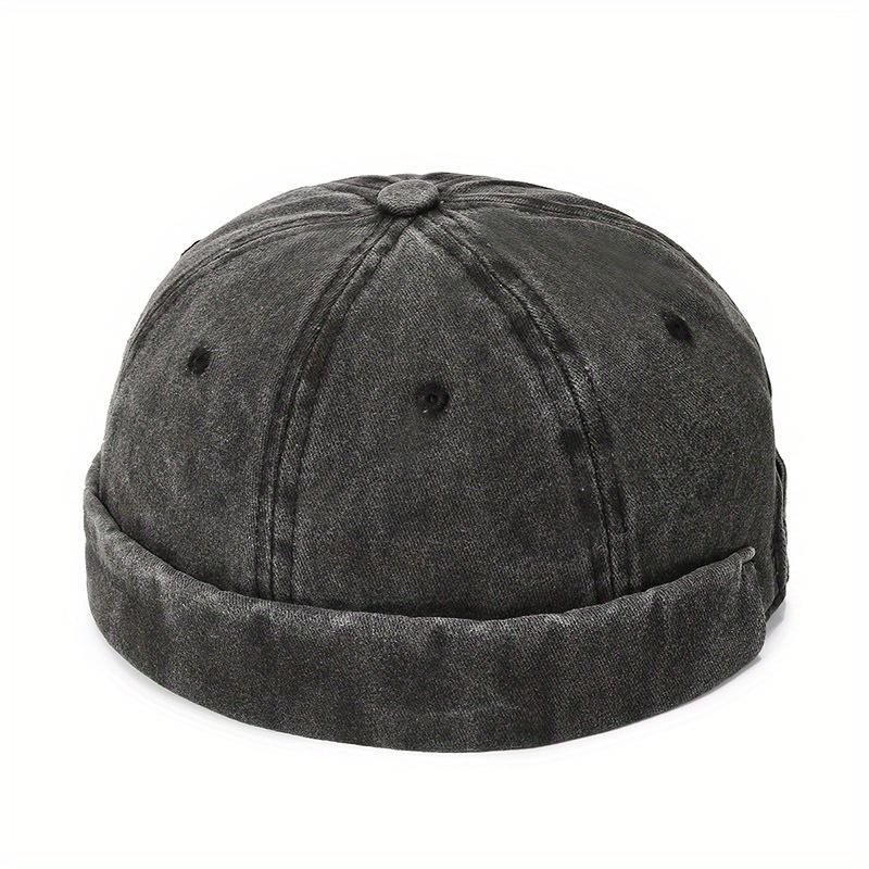 [Zachte Touch] Vintage-Geïnspireerde Zachte Skullcap Muts met Verstelbaar Bandje, Pet zonder Klep in Effen Kleuren | Lichtgewicht & Comfortabel gray