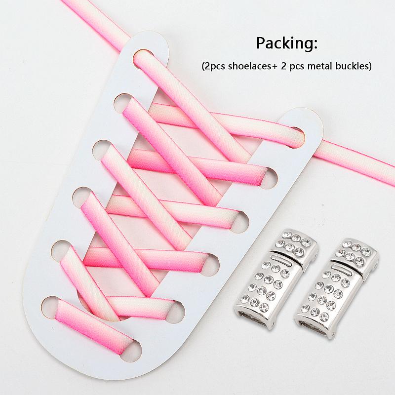 Diamond Magnetic Lock Shoelaces Gradient Elastic No-Tie Shoe Laces for Sneakers Kids & Adults Rubber Bands for Easy Fit