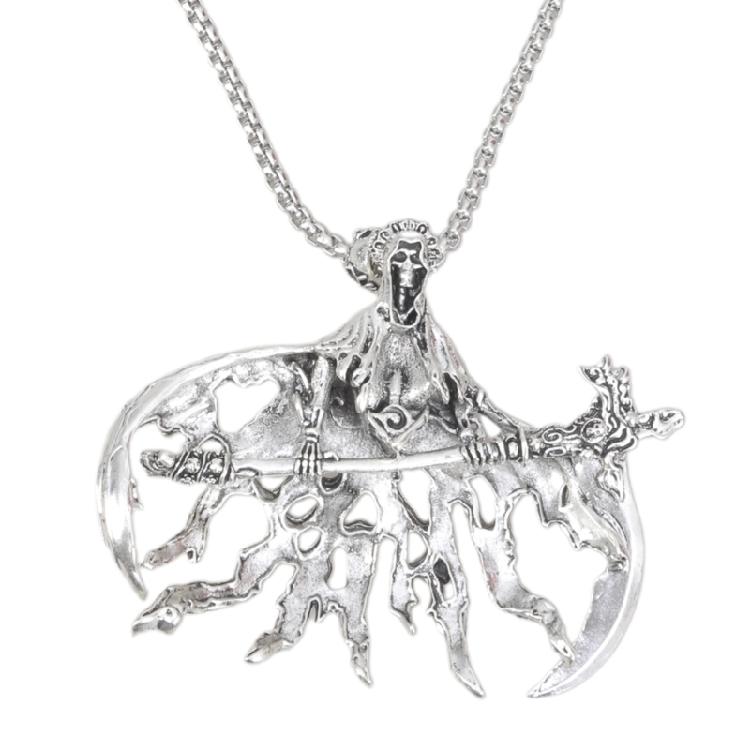 Multipurpose Silver Skull Pendant Necklace for Men Realistic Gothic Styles Pendant for Everyday Use Stylish Outfits 1