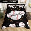 3D Print Baseball Duvet Cover Set Sports Theme Bedding Set King Baseball Gaming Geometry Stripe Quilt Cover for Boy Girl