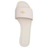 Coach Signature Leather Flat Open-Toe Slide Sandals Women sandals White CAQ67-CHK