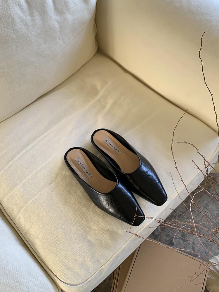 Fashion 2025 Spring Summer New Women Slipper Ladies Pointed Toe Slip On Ladies Casual Mules Shoes Flat Heel Outdoor Dress Sandal Shoes