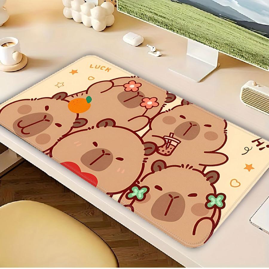 Podložka pod myš Stolní doplňky Podložka pro počítač a notebook Kancelářská podložka Podložka pro herní konzoli Podložka pod klávesnici a myš Vodotěsná Roztomilá kapybara