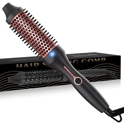 Ceramic Hot Brush Curling Iron Brush Double PTC Heated Thermal Brush Tourmaline Ionic Hair Curler Digital Display Curling Wand