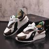 Vår Herr Mode Tryckta Casual Skor Rund Tå Färgmatchande Sneakers med Inbyggd Höjdökning Färgmatchande Skor