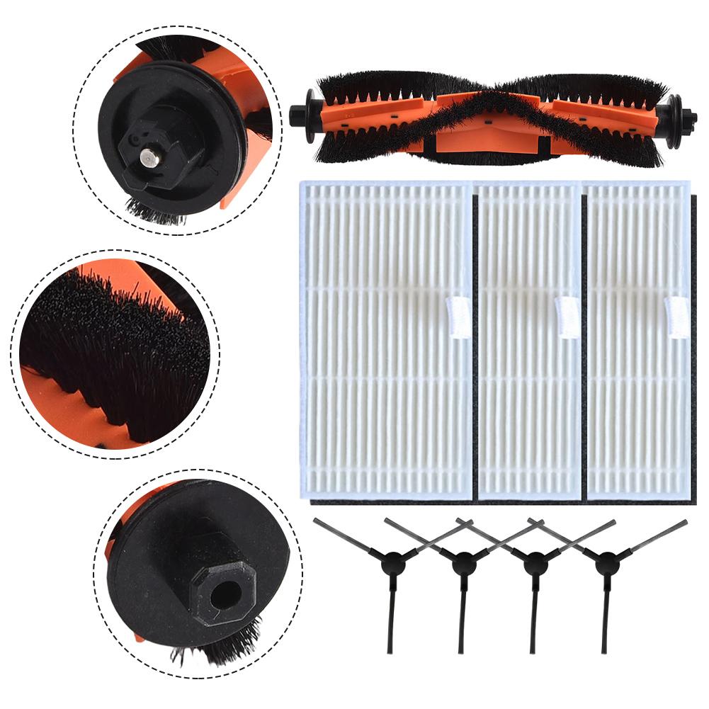

Main Roller Brush, Side Brushes Filters Replacement For Cecotec For Conga 7690 M20 Robot Vacuum Cleaner, 1 Main 4 Side 3 Filters